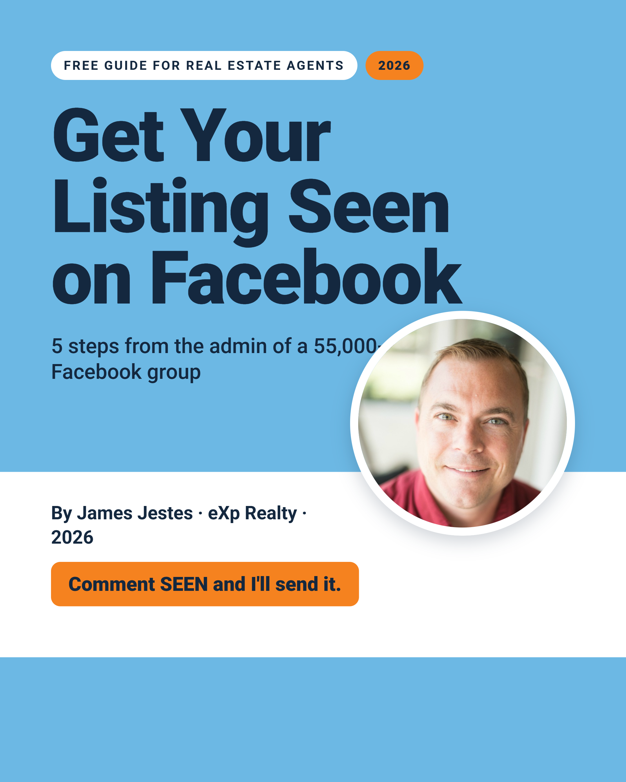 Get Your Listing Seen on Facebook guide cover by James Jestes
